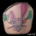 Tattoos - Custom Color Tattoo of Rabbit Skull and Carrots - 125502